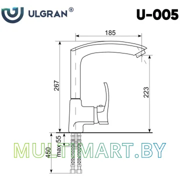 Смеситель Ulgran U-005 (345 шоколад) картинка 2